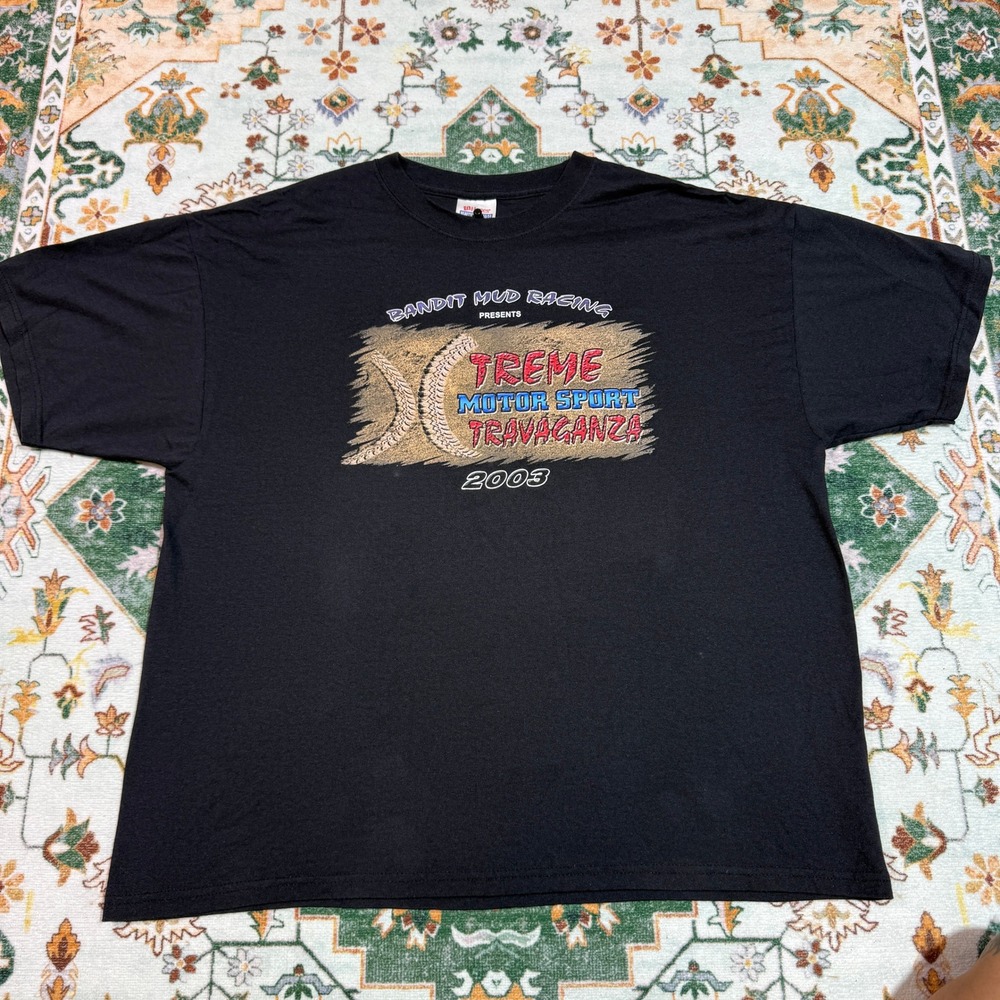 Vintage‎ Bandit Mud Racing TREME Motor Sport Travaganza 2003 Black T-Shirt XL